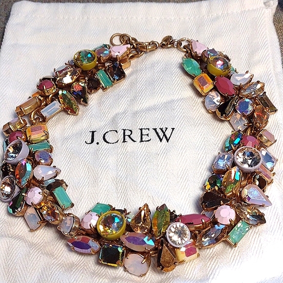 J. Crew Jewelry - J. Crew multicolor crystal cluster choker